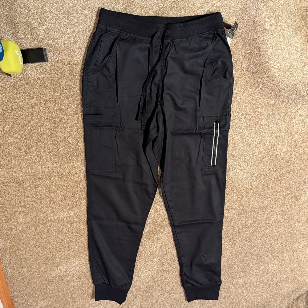 UA Advantage STRETCH Men's 9-Pocket Knit Waistband Jogger Scrub Pants S Blk NWT